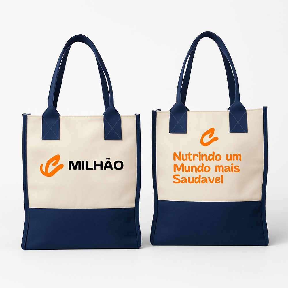 Sacola em Algodão Bicolor-LE003